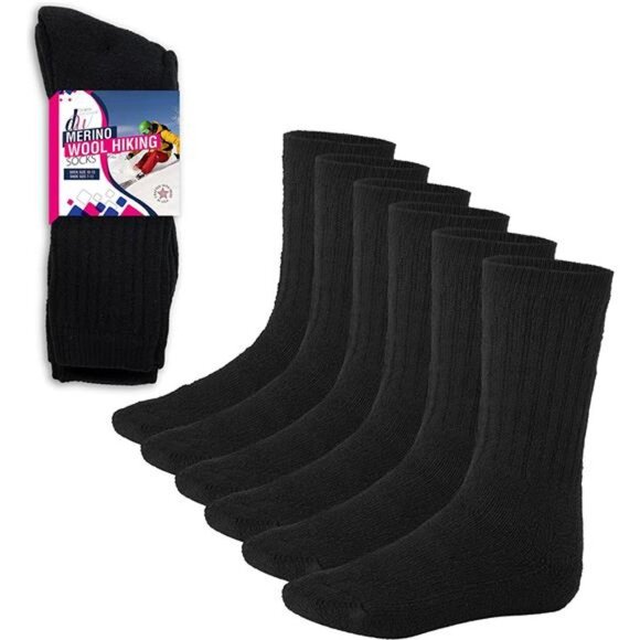 6 Pairs, Men's Merino Wool Thermal Winter Socks - Picture 2 of 6